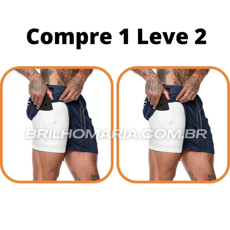 Short Profit® dupla camada COMPRE 1 LEVE 2