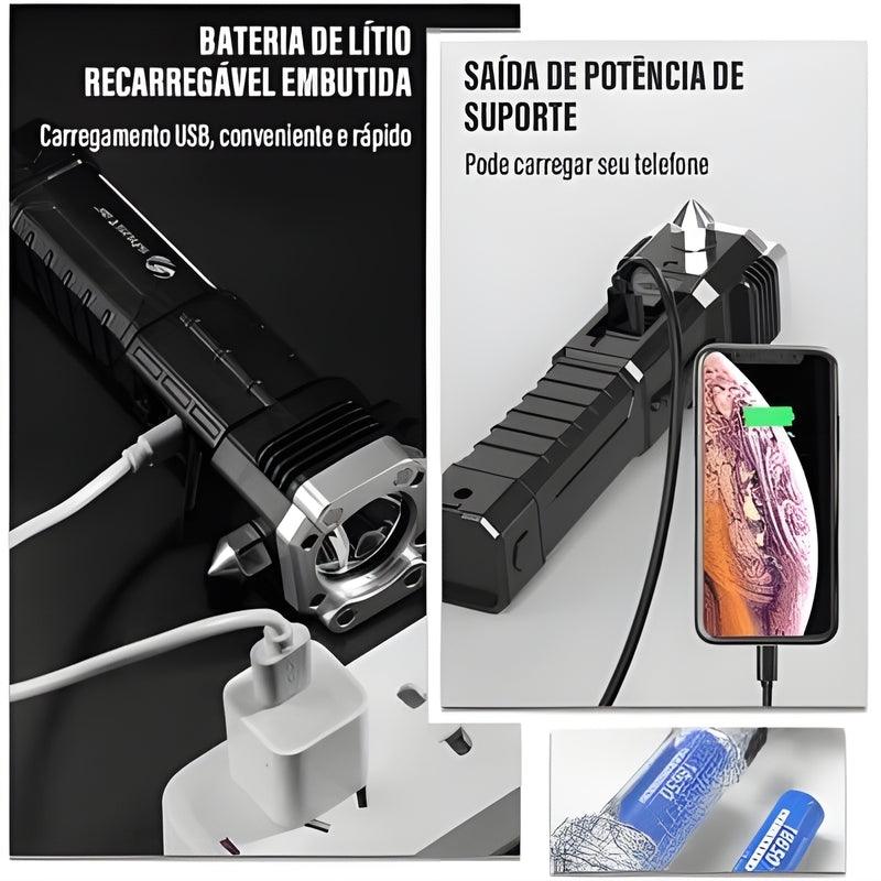 Super Lanterna Tática LaserPro™ 5 em 1 - Ultra Forte