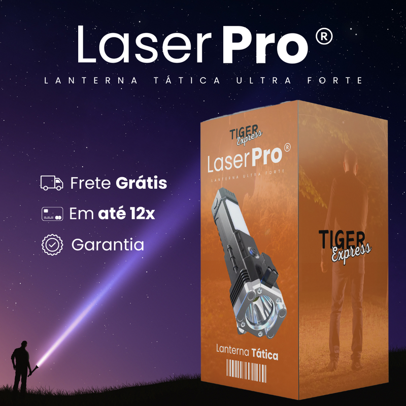 Super Lanterna Tática LaserPro™ 5 em 1 - Ultra Forte